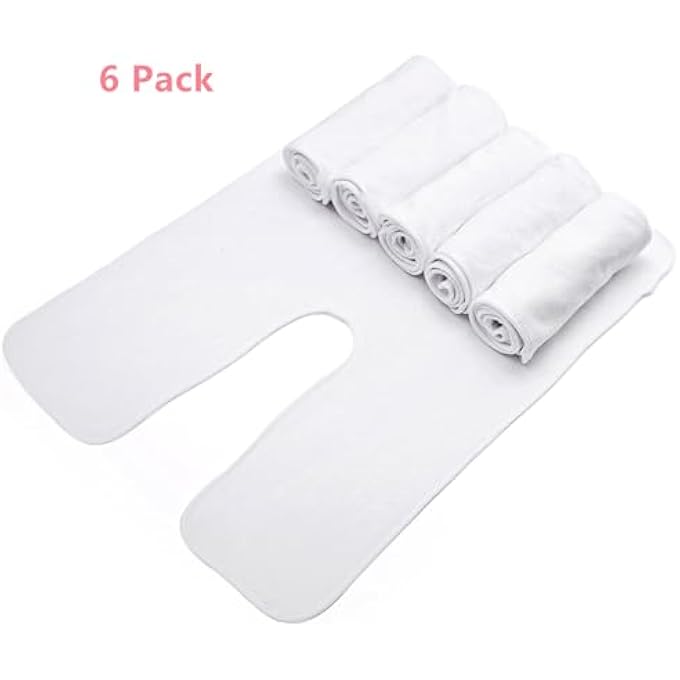 DEAYOU 6 PACK FACIAL TOWELS FOR ESTHETICIANS, U-SHAPED SPA TOWELS FOR FACIAL, SOFT MICROFIBER MASSAGE FACE TOWELS FOR SPA STEAM, BARBERS, BEAUTY SALONS, SKIN CARE, SPA CENTERS, SPLIT DESIGN, WHITE - Image 3
